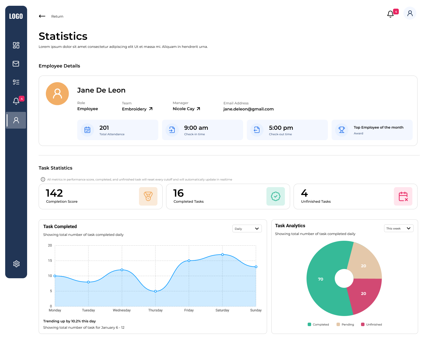 Order Management and Employee Monitoring System